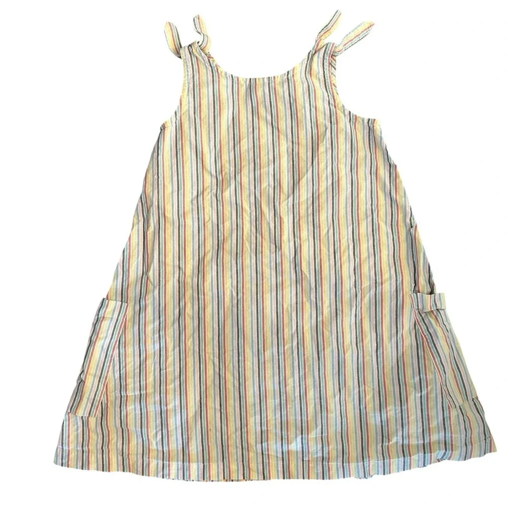 Hanna Andersson Girls Dress Size 10 Scoopneck Rainbow Striped‎ Pocket Play (19)